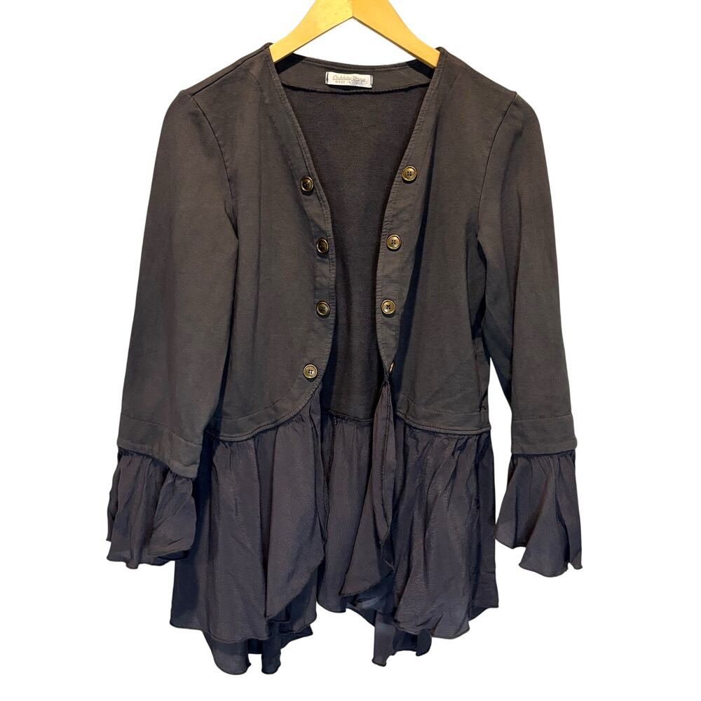 Cobblestone Gray Open Front Cardigan - size Medium